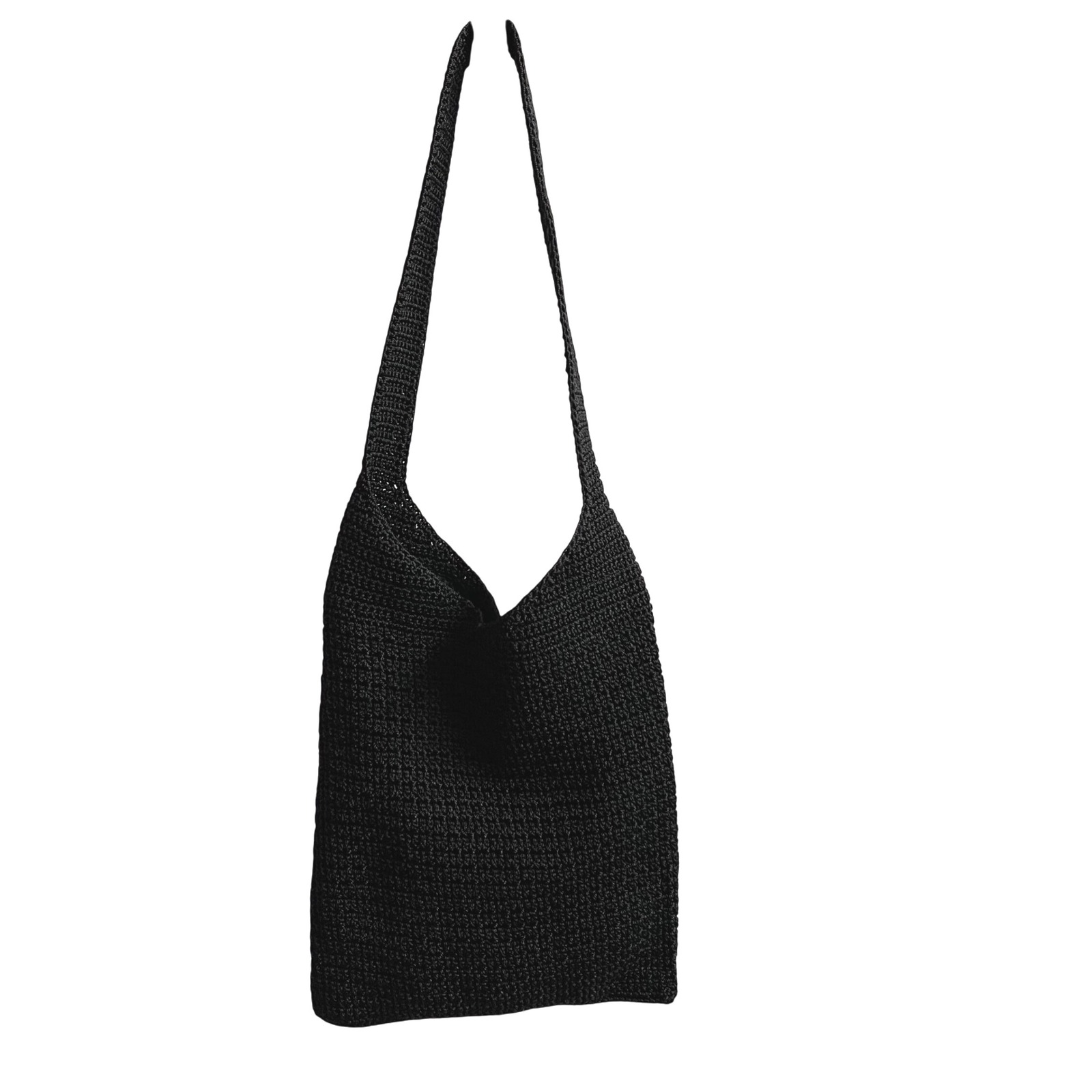 The Sak Crochet Shoulder Bag Black Boho Casual Everyday Purse